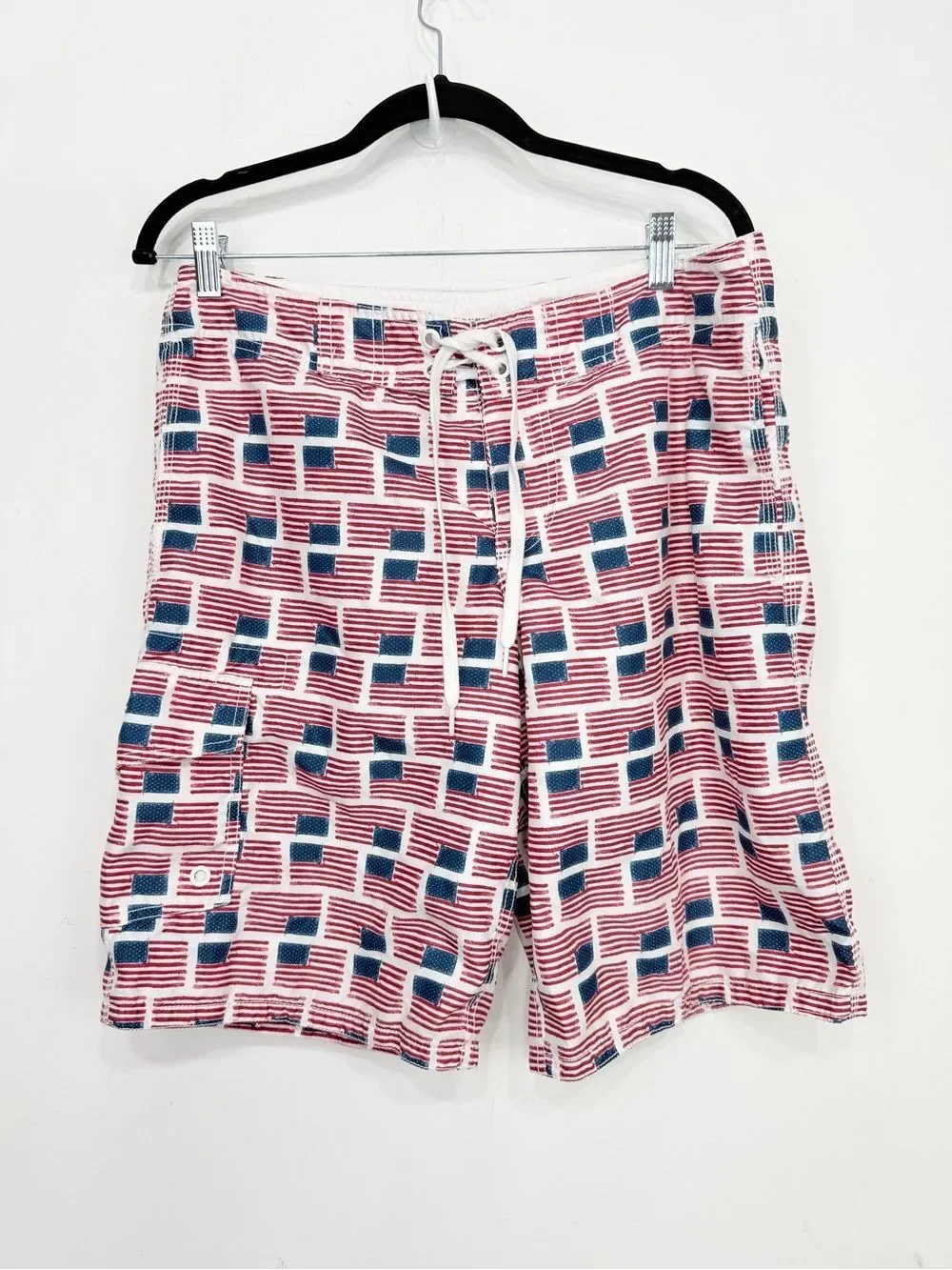 Old Navy Red White Blue Starry Mesh Lined Patriotic Americana Swim Board Shorts